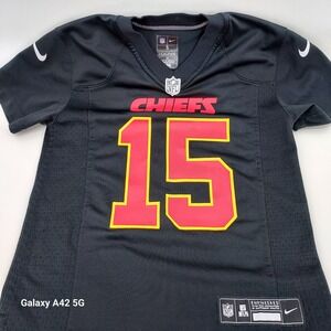 Kansas City Chiefs Patrick Mahomes 15 NFL Nike Jersey Black Red Yellow Size S